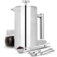 Los mejores  - Maison &amp- White 1000ml Cafetería francesa de prensa | Prensa de café de acero inoxidable | GRATIS filtros adicionales…